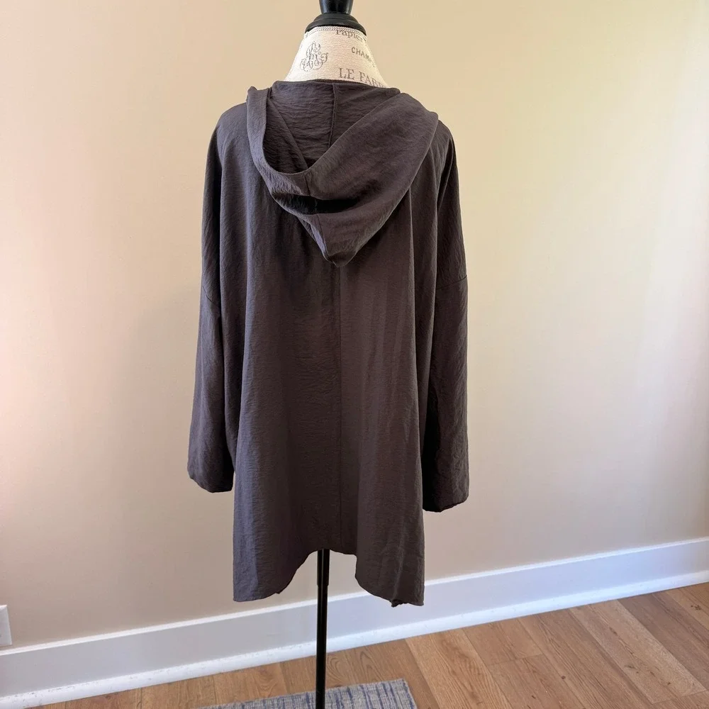 Shein‎ Women's Dark Gray Hooded Polyester Cardigan Size XL